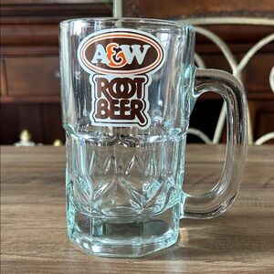 Vintage 1980s A&W Glass Mug Small Size